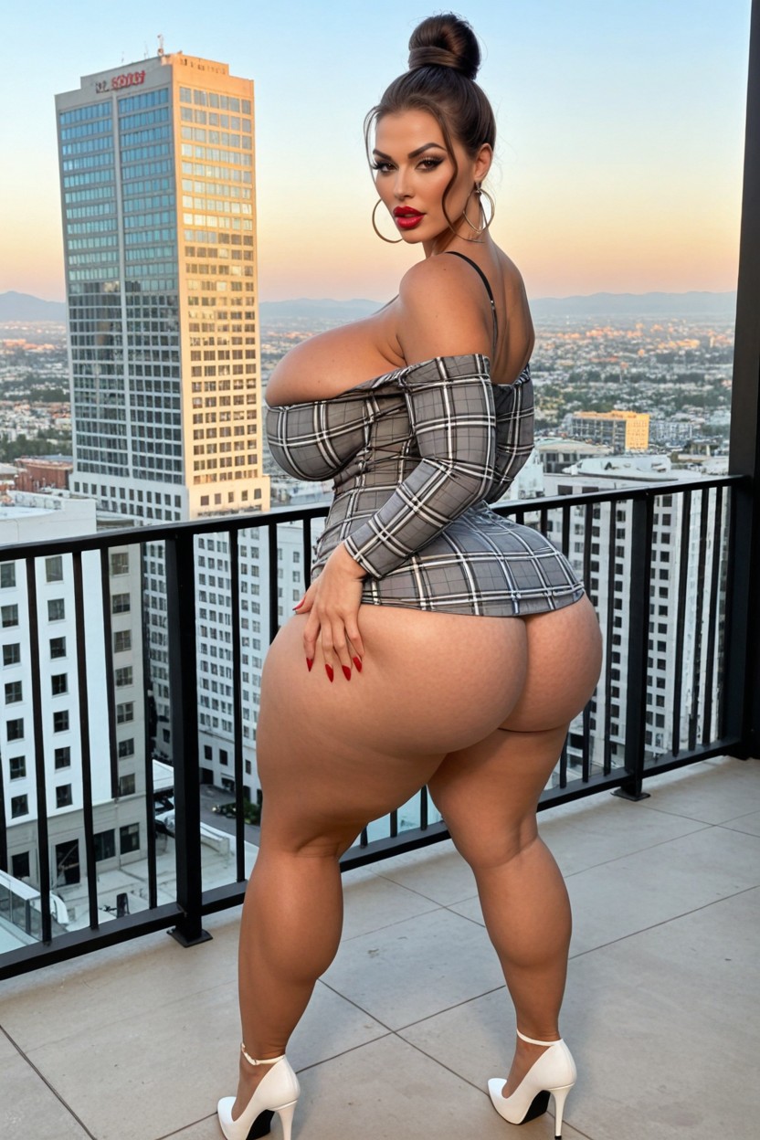 Hyper Massive Giant Breasts, Red Lipstick, Gigantic Boobs AI Porn