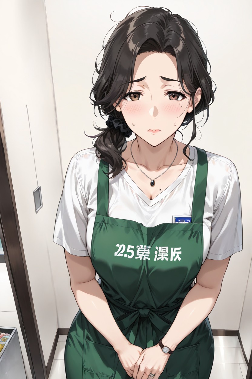 Black Hair, Light Makeup, Short Length Hentai AI Porn