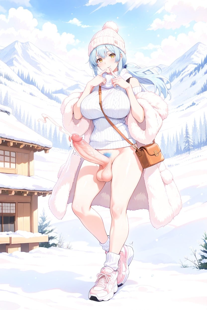 Twitching Penis, Pretty Futanari, Veiny Penis Hentai AI Porn