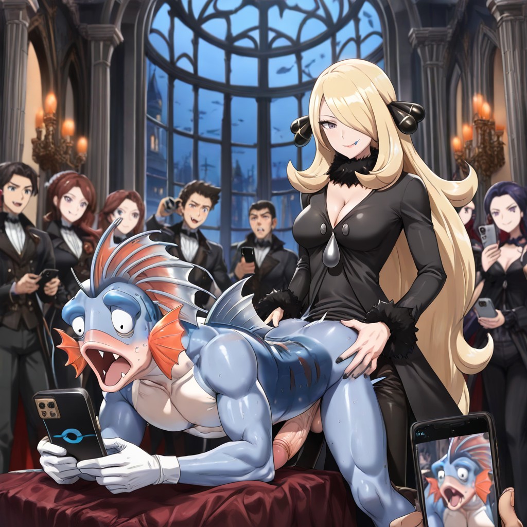 Ballroom Location, Femdom, Female Cynthia Futanari Fucking Him Doggy Style 게이 AI 포르노