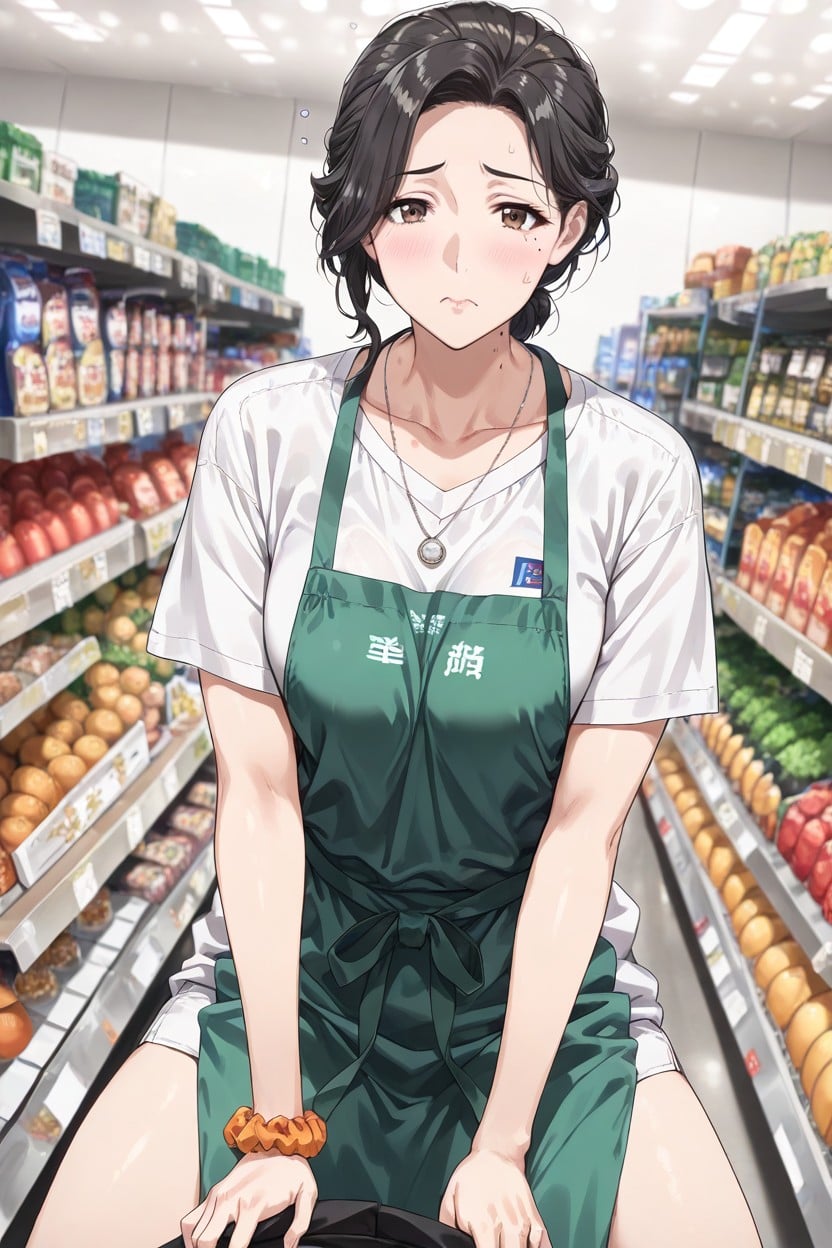 Looking At Viewer, Simple Background, Black Hair Hentai AI Porn