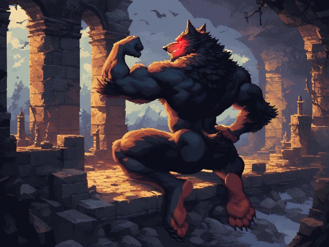 Paw Soles, Of A Furry Werewolf, Back Resting Against A Rock AI Gay Porn