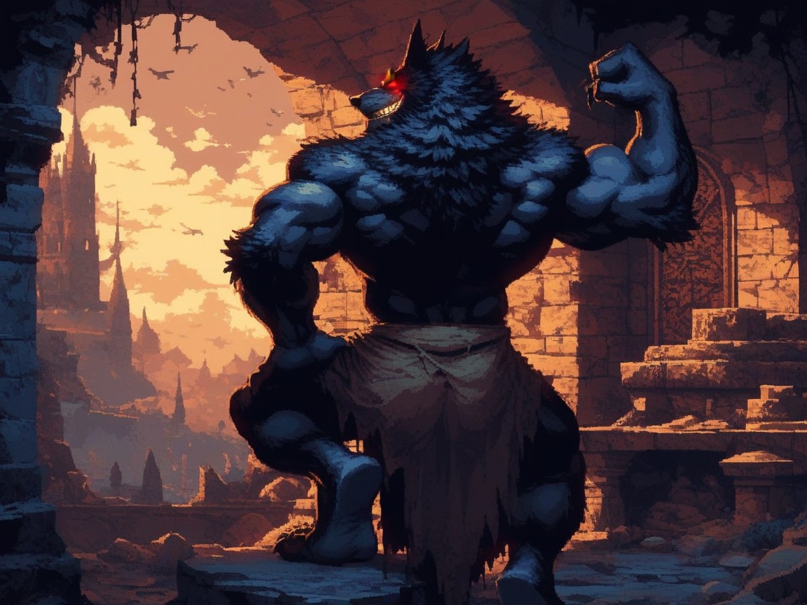 Red, Back Resting Against A Rock, He Has A Smirk On His Face AI Gay Porn