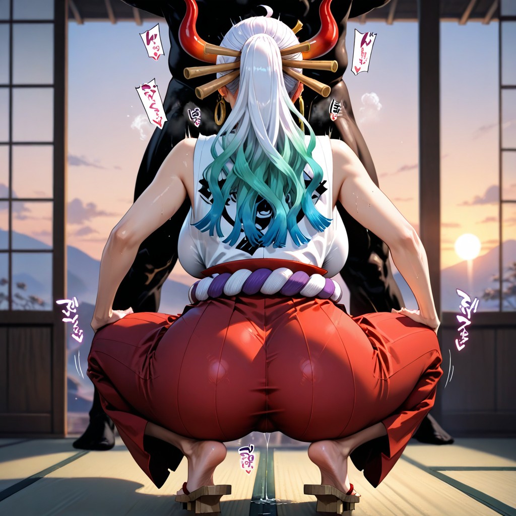 Extreme Saliva, Tongue Out, Facing Away Hentai AI Porn