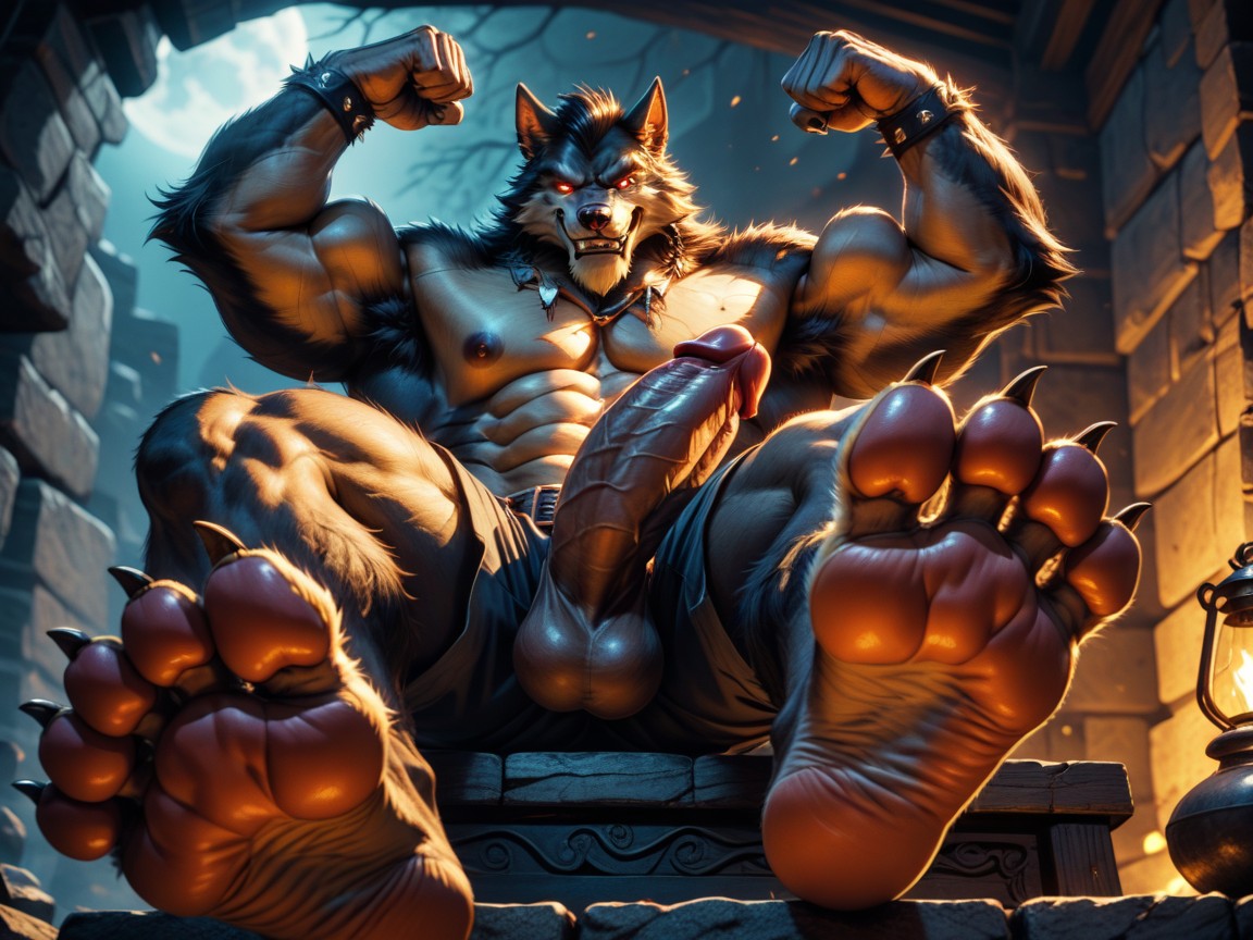 An Anthro Character, Loup-garou, 25+ Porno IA Gay