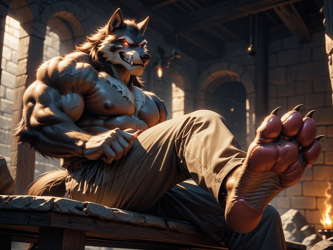He Has A Smirk On His Face, Arrogant & Smug, Paw Soles AI Gay Porn