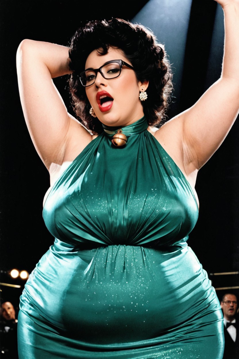 Thick Hairy Armpits, 18+, Spotlight On A Dark Stage BBW AI Porn