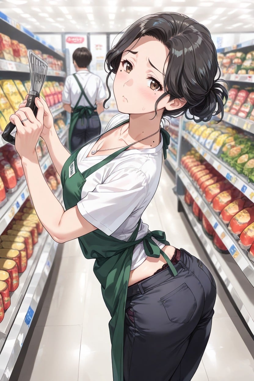 Light Makeup, Black Hair, Japanese Hentai AI Porn