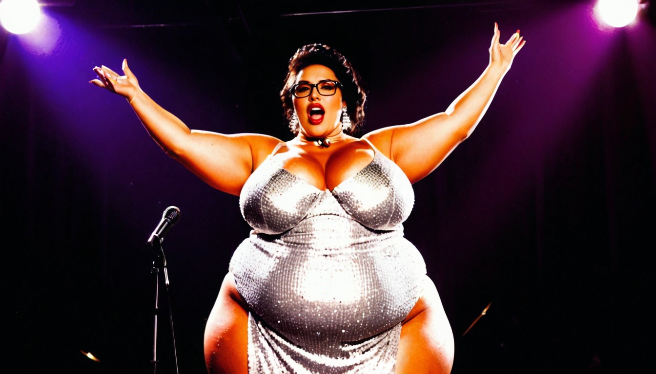 Wide Open Mouth, Dynamic Angle, Chubby BBW AI Porn