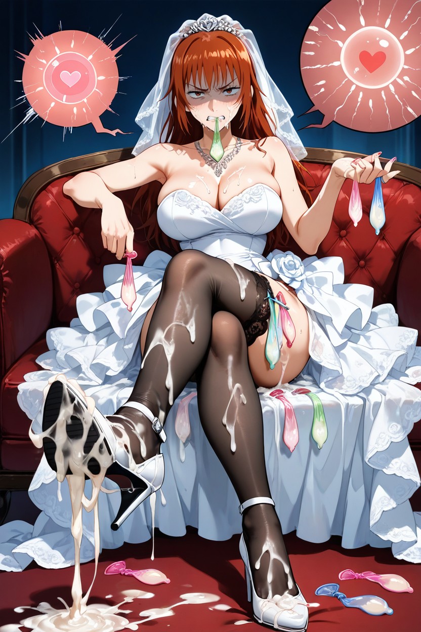 Drenched In Cum, Drinking Semen, A Lot Of Used Condom Hentai AI Porn