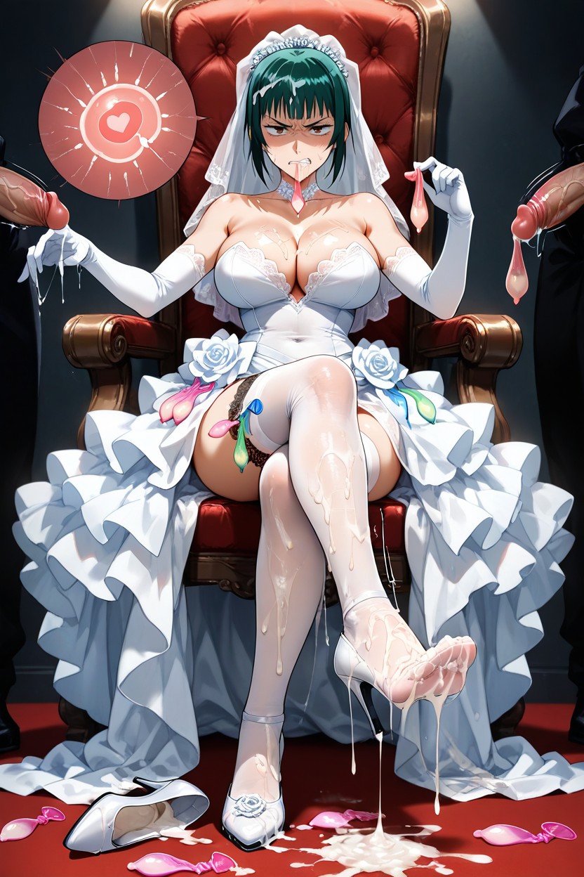 Cum On Clothes, 25+, A Lot Ring Used Condom Thigh Circumference Hentai AI Porn