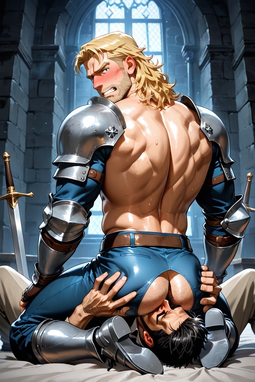 Kneeling, Small Ass, 18+ AI Gay Porn