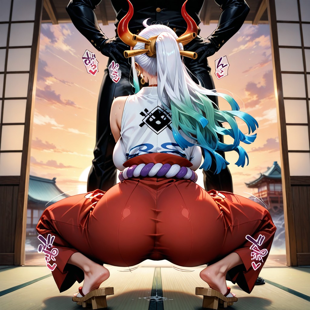 Cinematic Graphics, Ass Up, The Traditional Japanese Attire Takes On A Fantastical Feel Hentai AI Porn