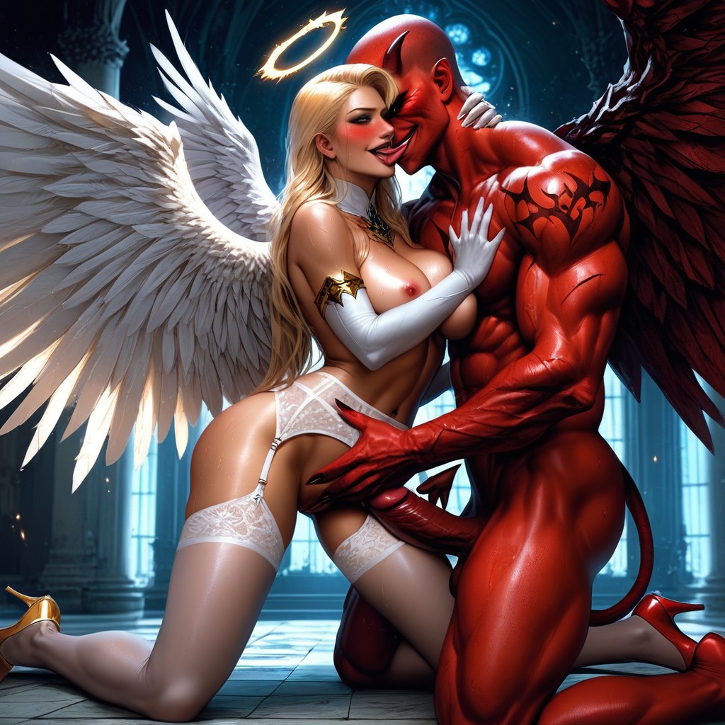 Naked Boobs, Rough Sex, Angel Has Big White Wings AI Porn