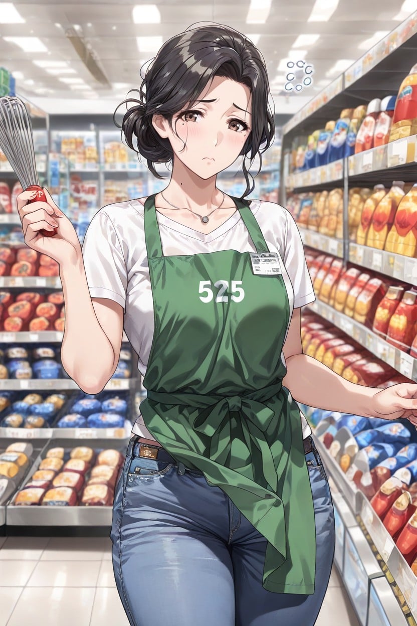 Small Breasts, Visible Collarbone, Jeans Hentai AI Porn