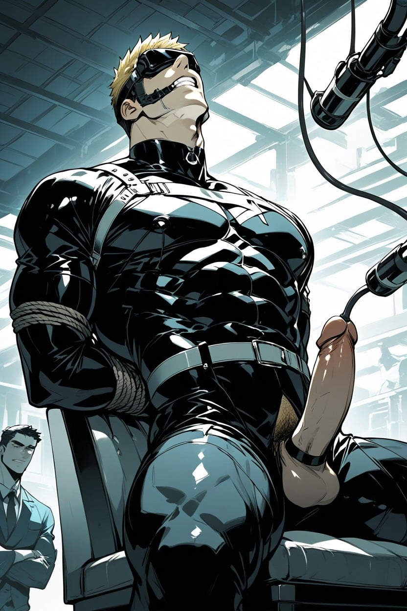 Fully Clothed But Crotch, Thrown Head, Black Hair AI Gay Porn