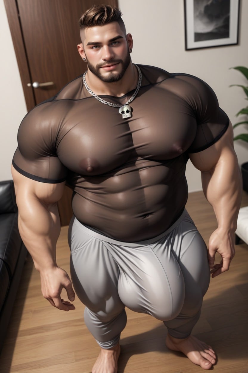 Thick Long Penis, Massive Bulge, Hipster Beard Porno IA Gay