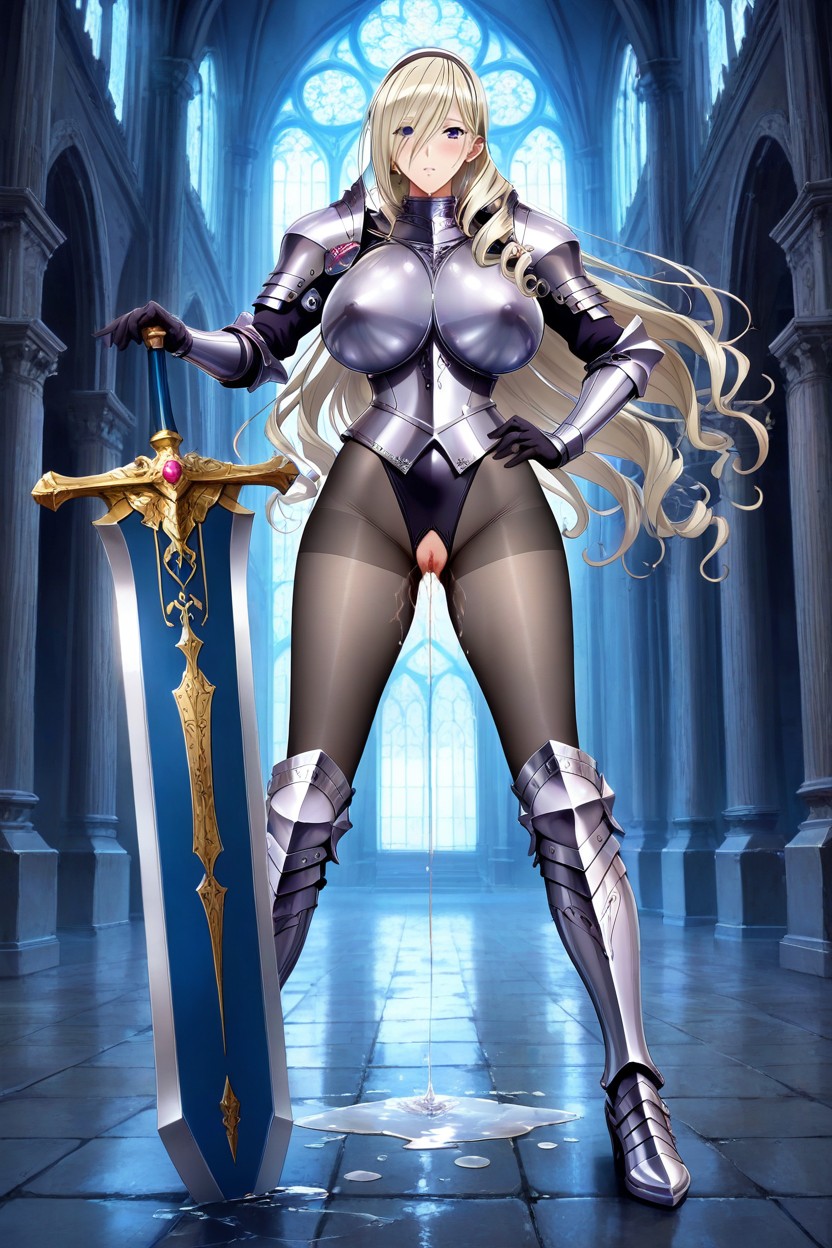 Standing With Legs Spread Apart, Hyper Breasts, Uncensored Hentai AI Porn