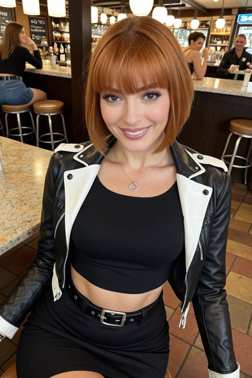 White Skin, Sitting Down, Tomboy AI Porn