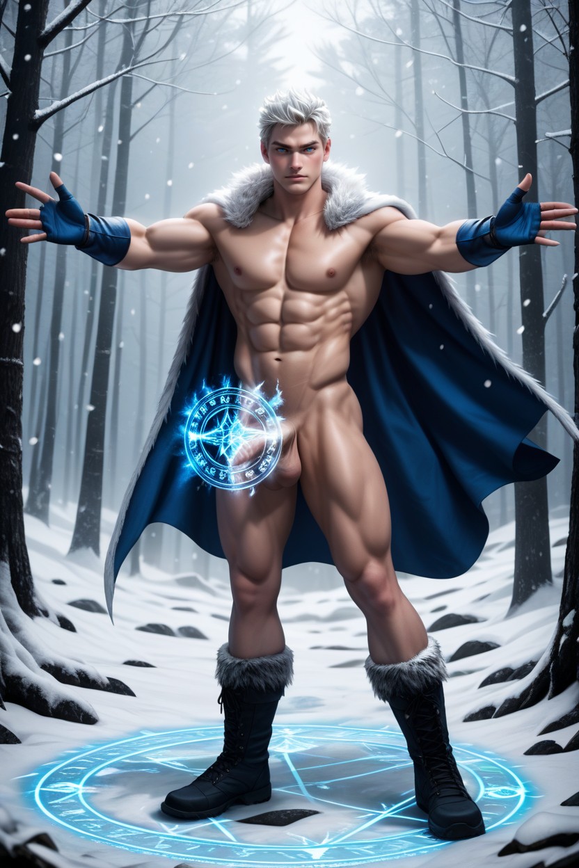Anatomical Correct Fingers, Black Eyebrows, Snowstorm AI Gay Porn