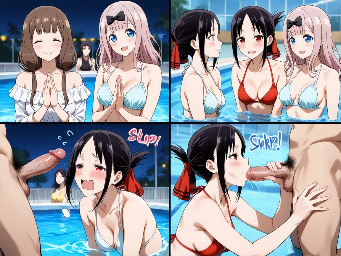 Comic Panel, Girls, Smiling Shyly Hentai AI Porn