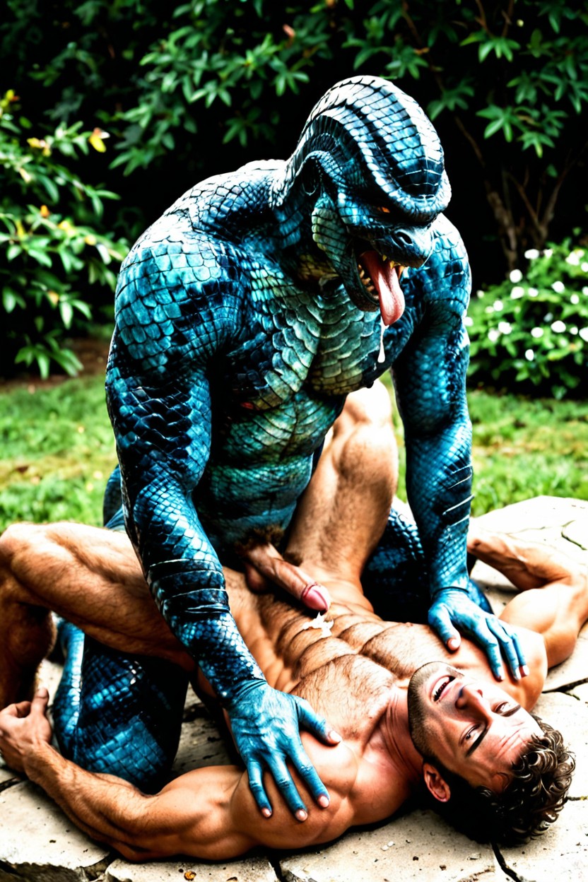 All Men Must Have Scales On Them, Anthropomorphic Man, Orgasm AI Gay Porn