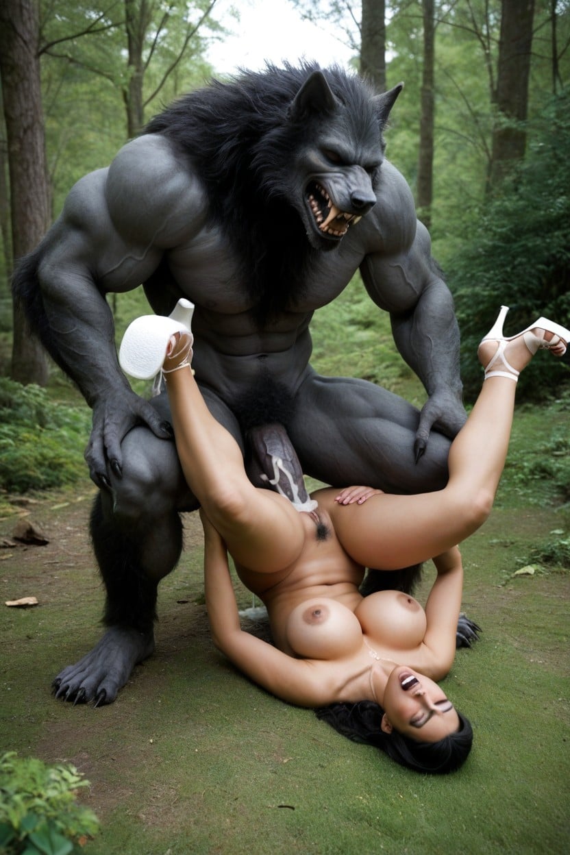 Naked, Much Bigger Than Female, Shocked AI Porn
