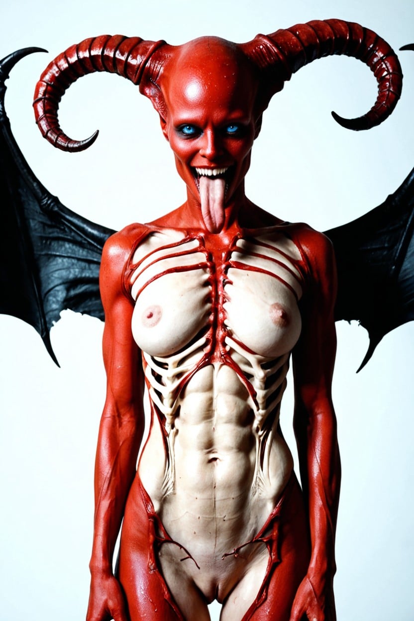 Red Xenomorph, Beautiful, Red Skin AI Porn