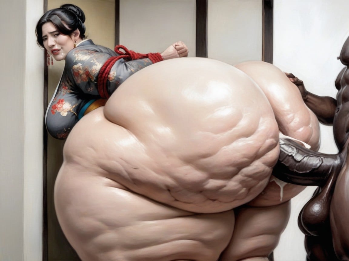 Mega Ass, Gigantic Tits, Interracial AI Porn