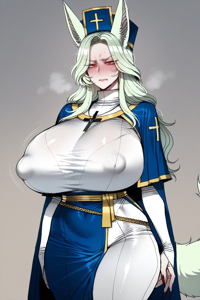 Skindentation, Long Hair, Drooping Breasts Hentai AI Porn