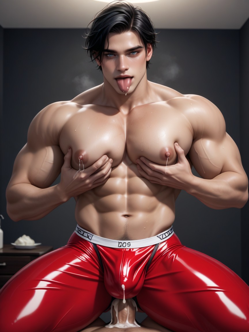 Eating Creampie, Buff Studs, Big Chest AI Gay Porn