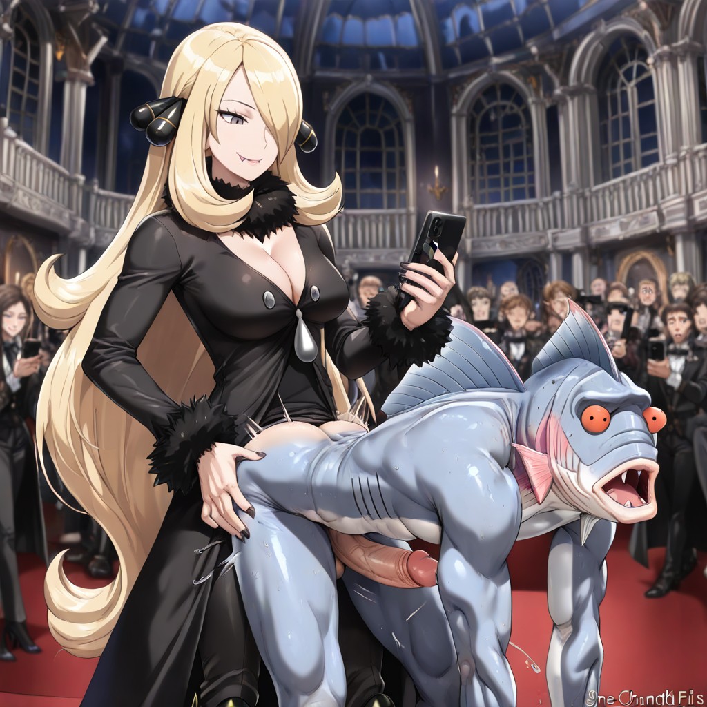 Climatic, Group Of Female Guests Taking Pictures With Phones, Anthrofish AI Gay Porn