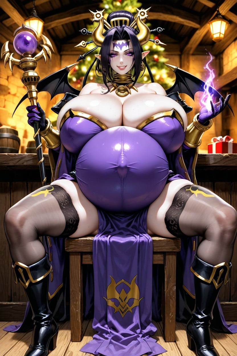Gigantic Round Belly, Skyrim, Belly Expansion Hentai AI Porn