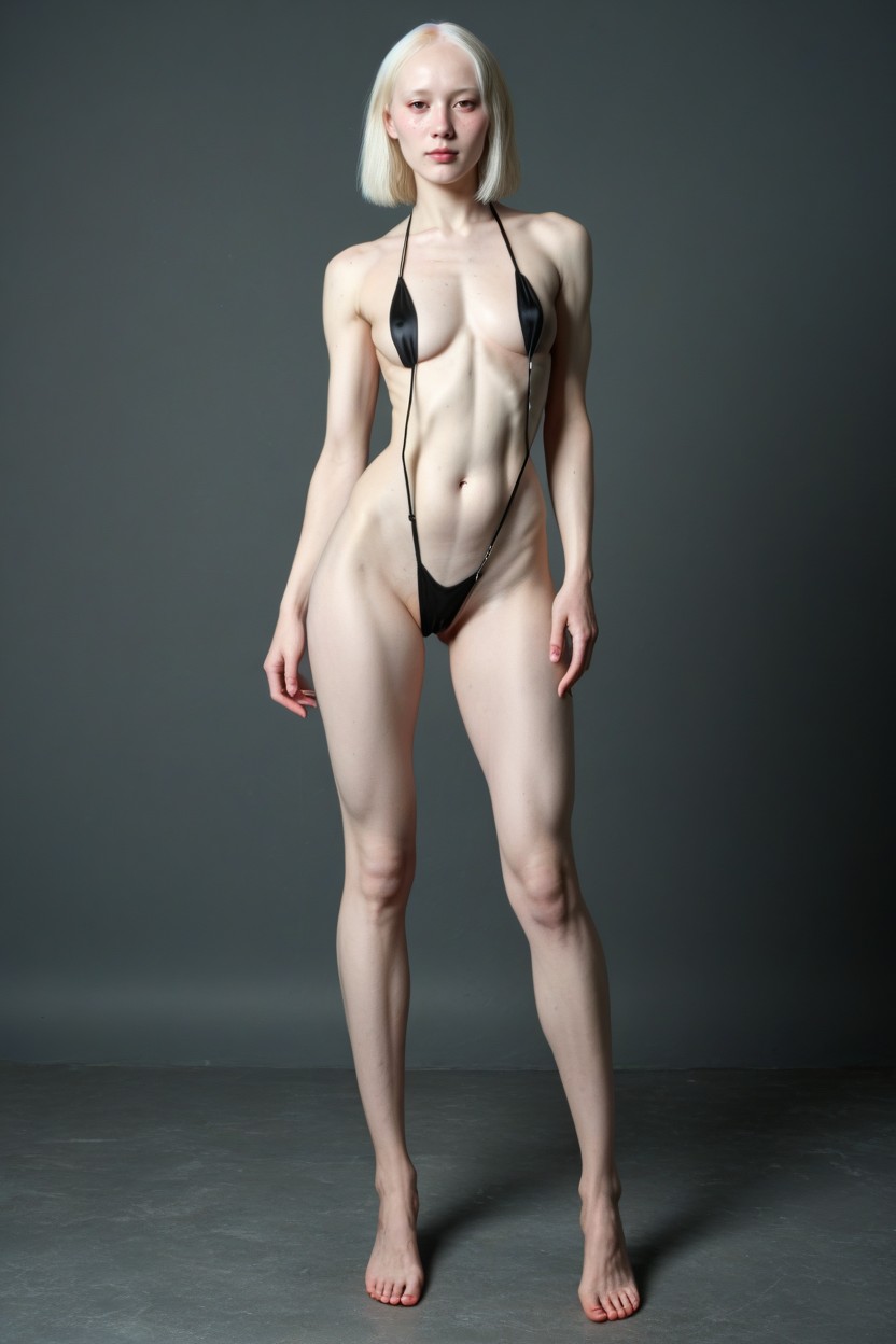 Stand Straight, Bright Setting, Tight Belly Travesti IA Pornô