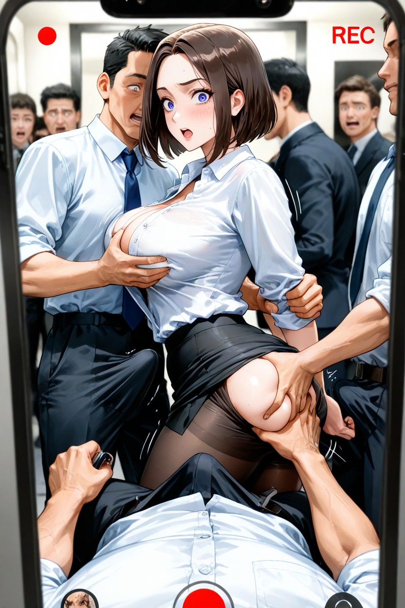 Hard Dick On Her Body, Form Fitting Clothes, The Three Are Close Together Hentai AI Porn