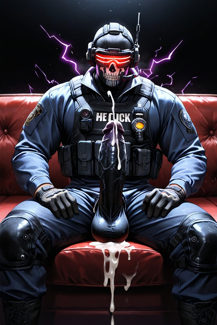 God Of Thunder As Very Fit, Electricity Powers, Sitting On Leather Couch In Private Vip Room AI Gay Porn