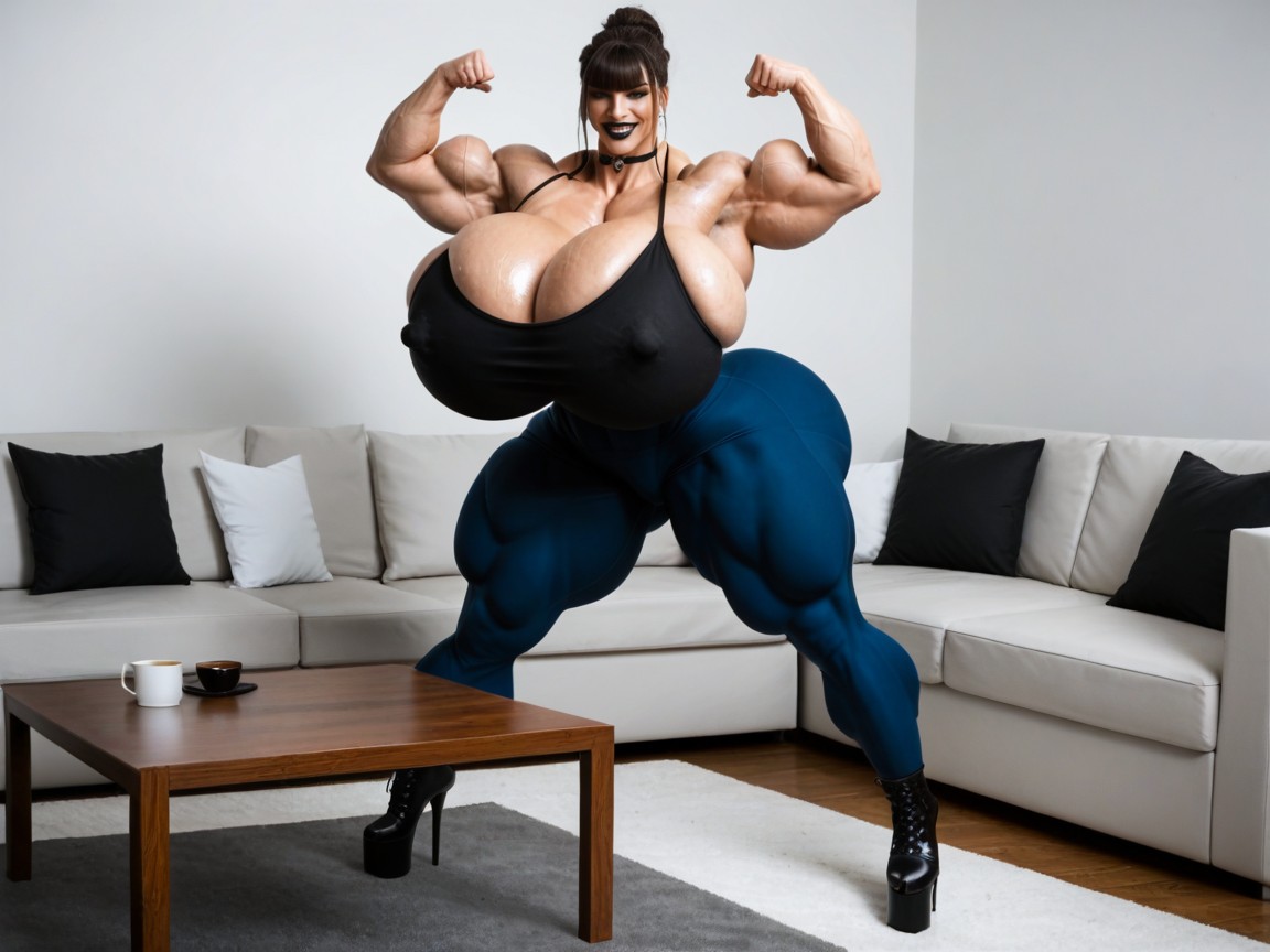 Female Breasts, Gigic Latissimus Dorsi, Big Veins AI Porn