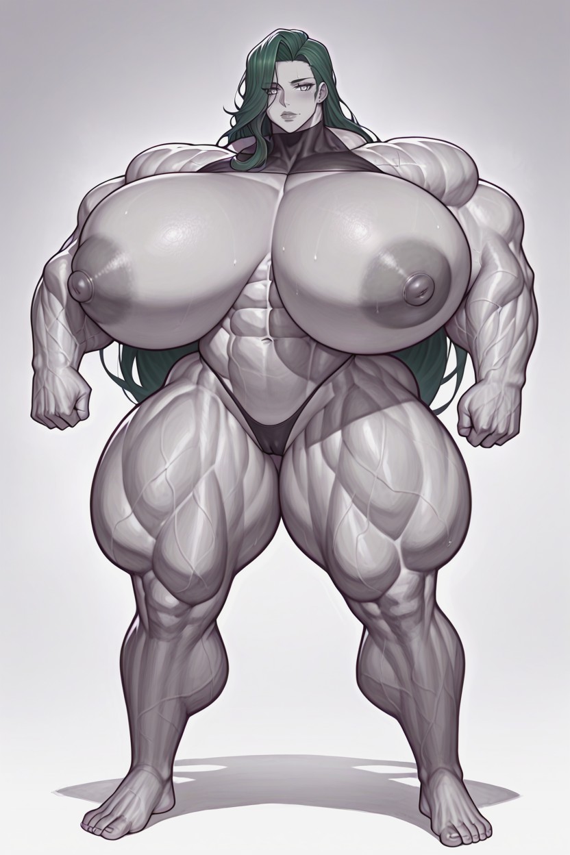 Thick Thighs, Extremely Muscular, Bottom Heavy Toned Muscle Hentai AI Porn