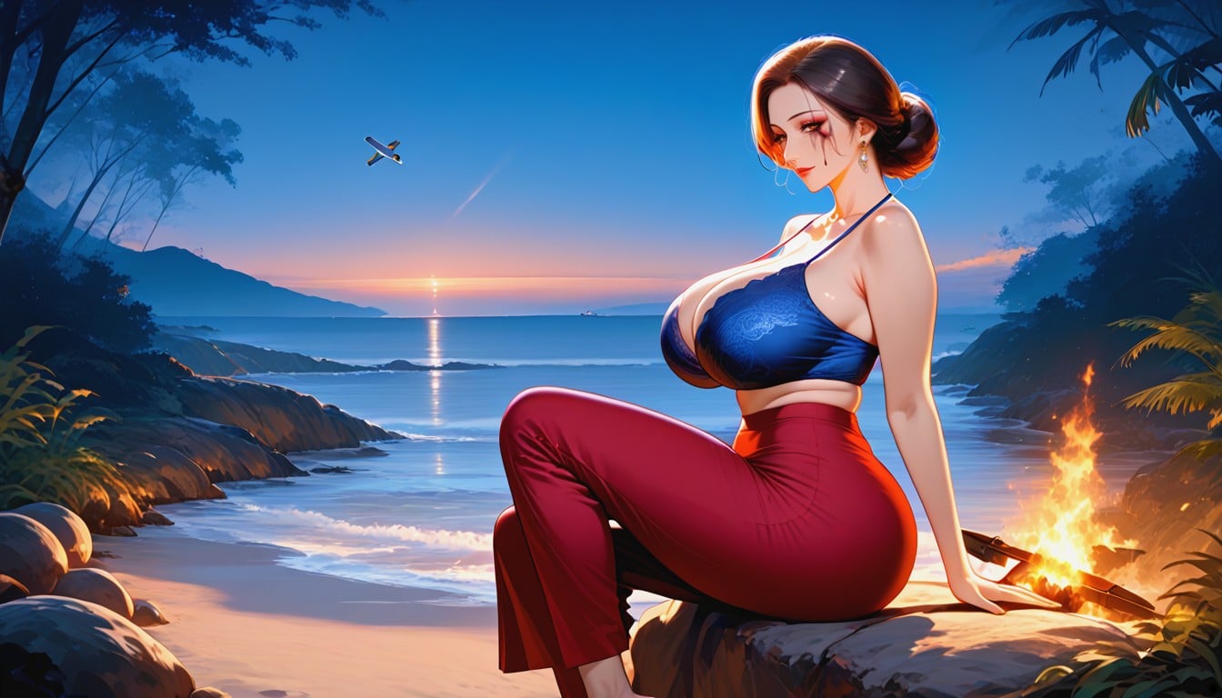Massive Breast, Ultra-detailed, Side View MILF AI Porn