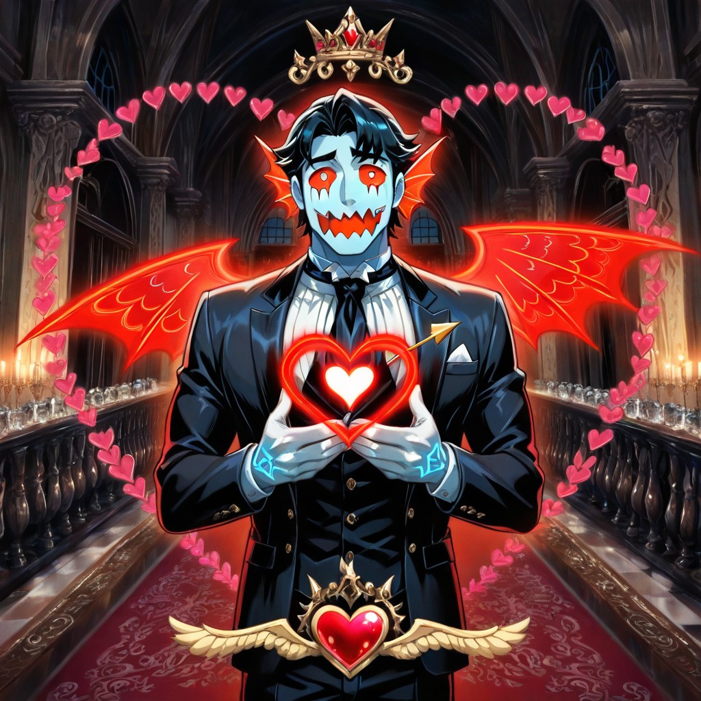 Waist Shot, Fantasy Romance Art, Cupid Shooting A Golden Arrow Through The Heart AI Gay Porn