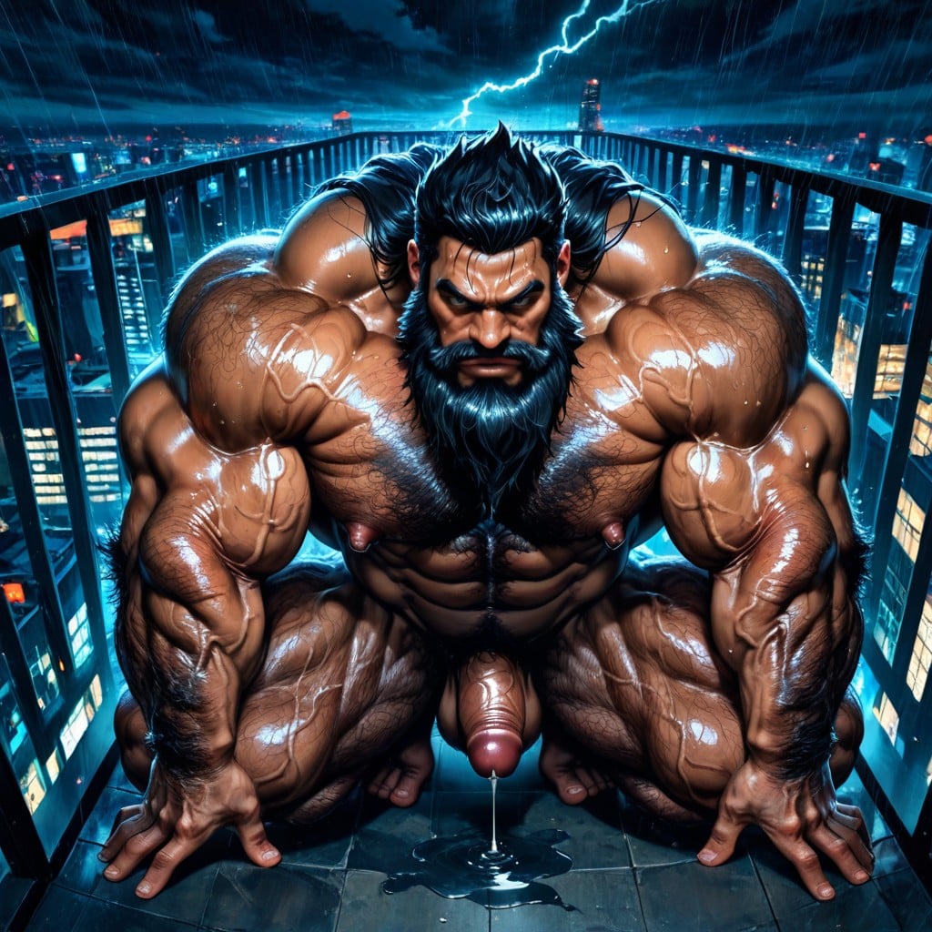 Naked, Low Hanging Balls, Incredibly Hairy Fur Trail And Abs Porno IA Gay