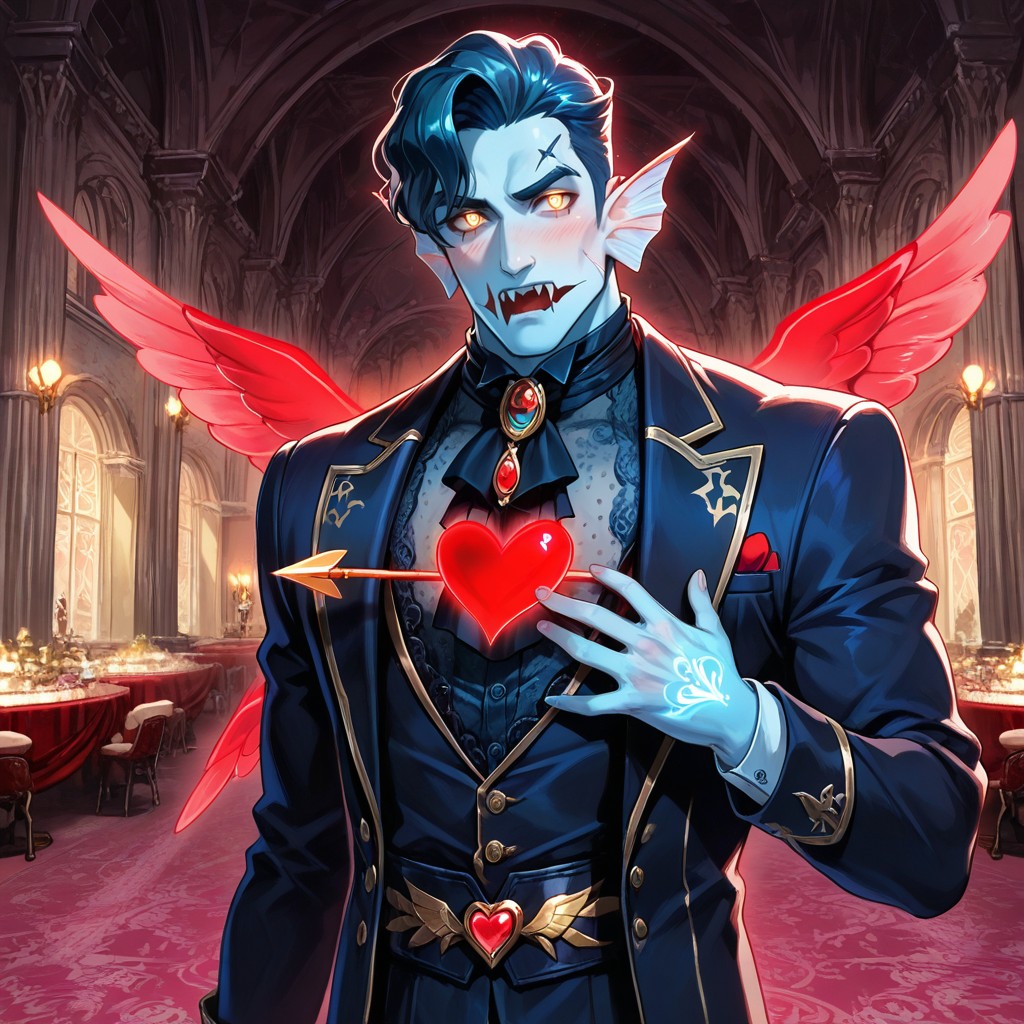 Whimsical Illustration, Fish Face, Vampire Anthrofish AI Gay Porn