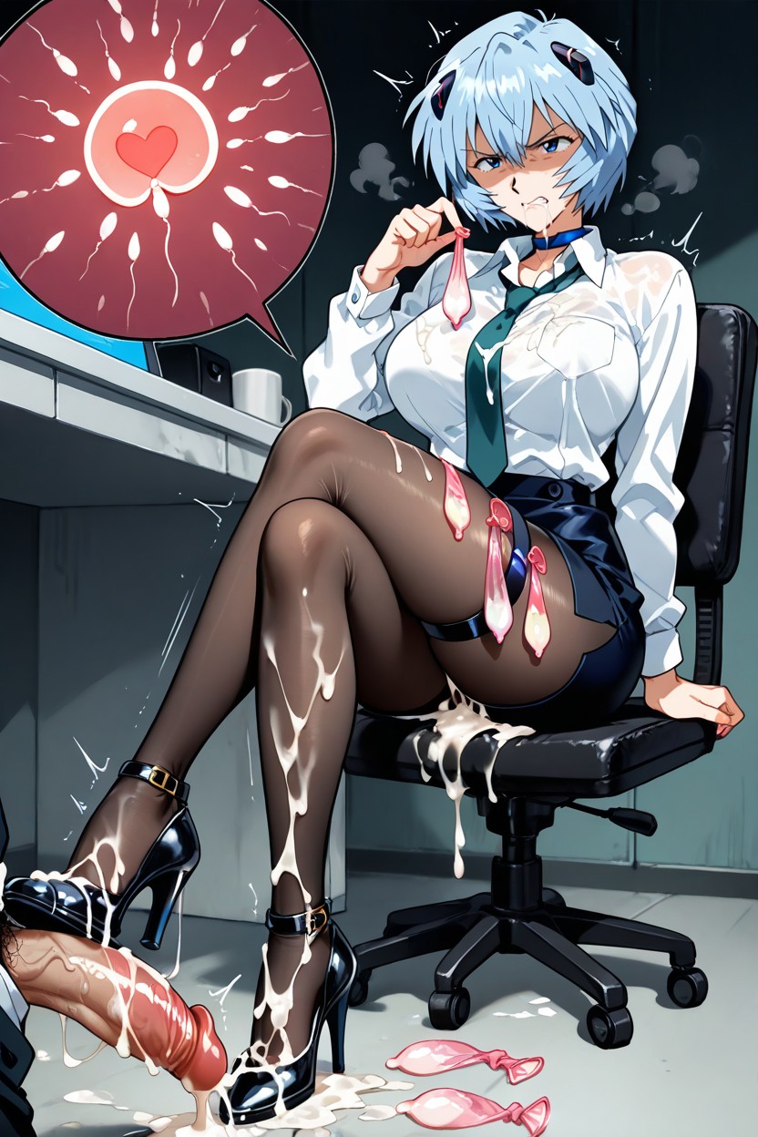 After Sex, Cum On Body, Legs Crossed Hentai AI Porn