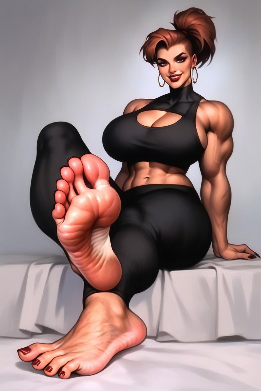 Very Pronounced Ball Of Foot, Very Firm Butt, Spaced Very Far Apart Foot Bones AI Porn
