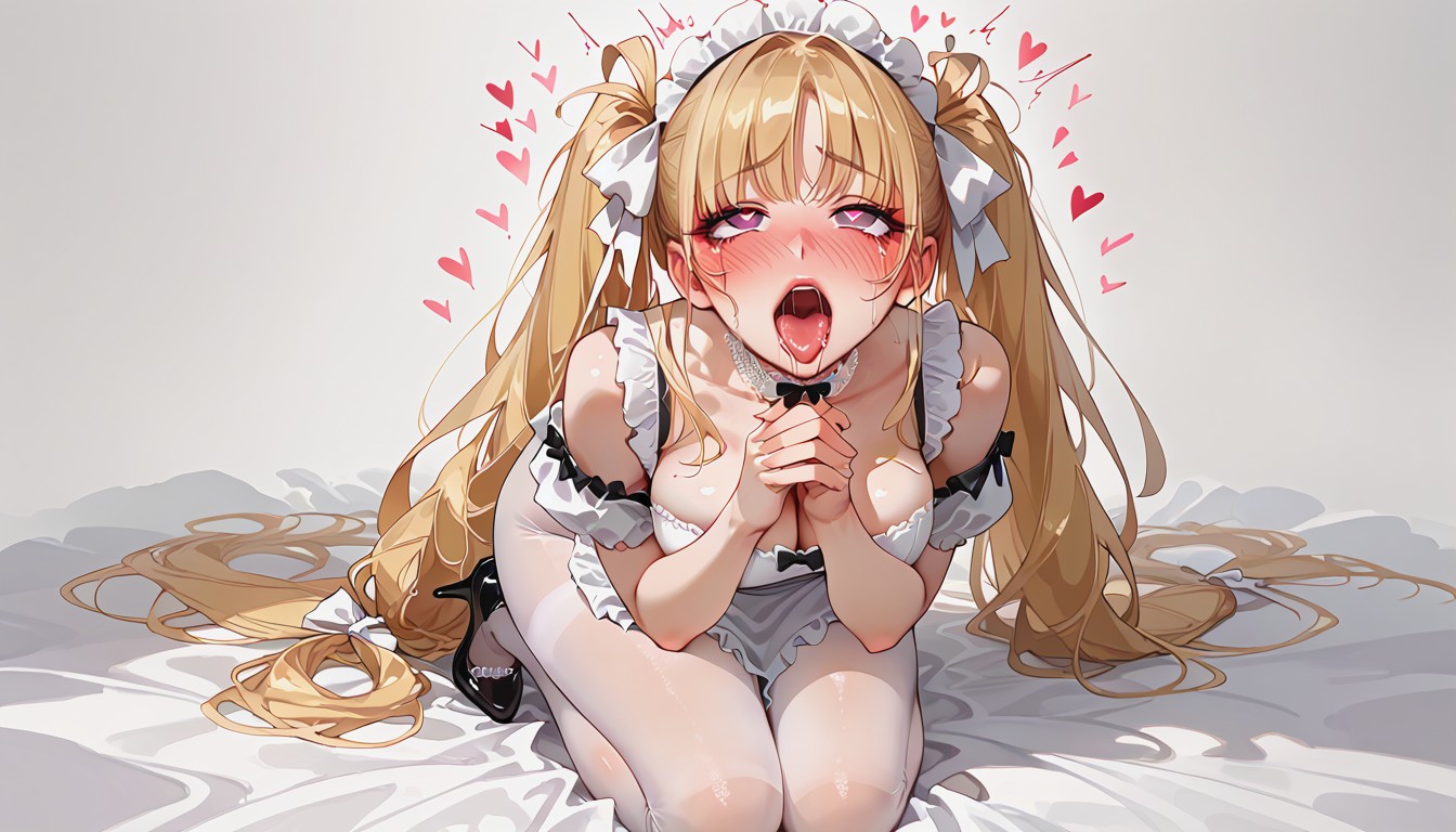Bow, Low Twin Tails, Orgasm Face Hentai IA