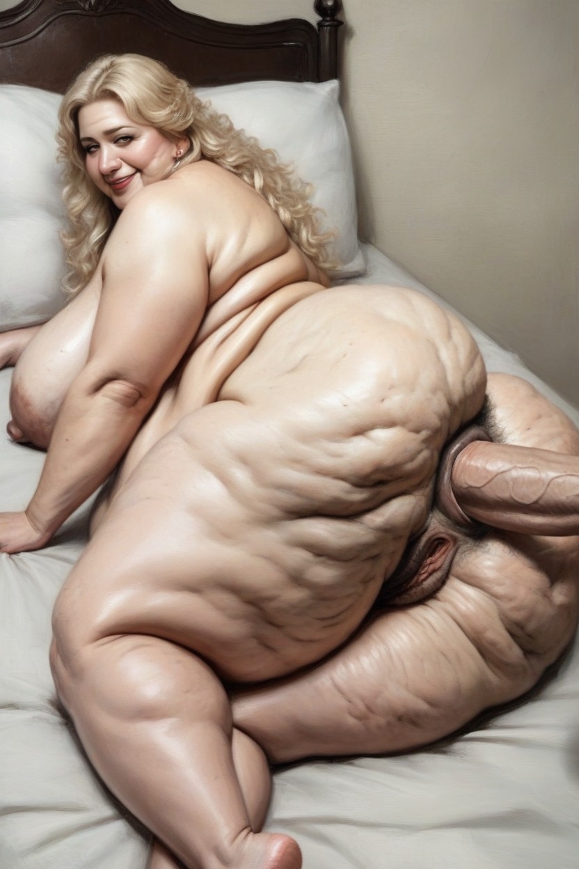 Blonde Hair, Huge Puffy Anus, More Cellulite AI 포르노