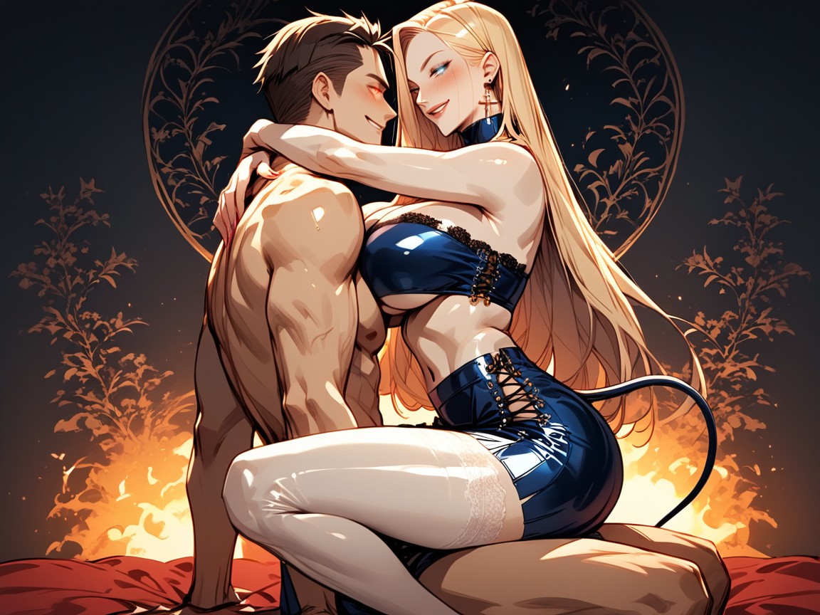 Hourglass Figure, Glowing Eyes, Natural Hips Hentai AI Porn