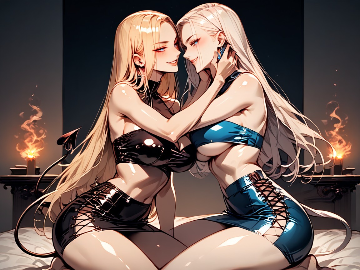 Cross Necklace, Seductive, Biting Neck Hentai AI Porn