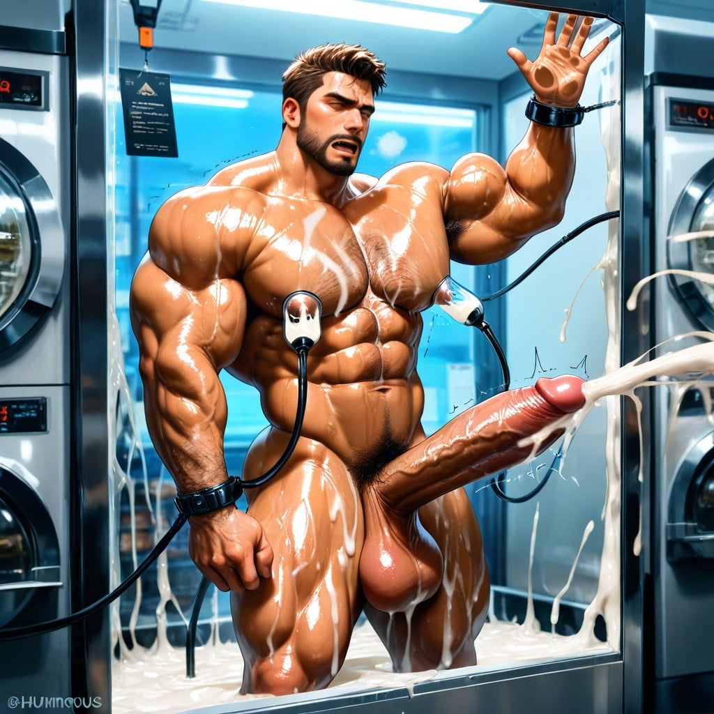 Standing, Oiled Skin, Huge Pecs Porno IA Gay