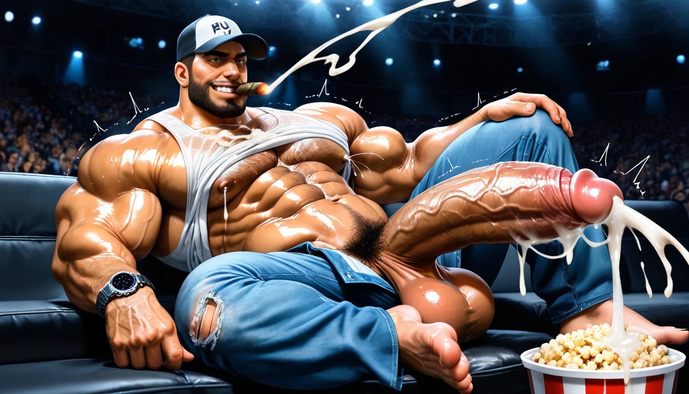 Oiled Body, Big Thick Penis, Big Balls AI Gay Porn